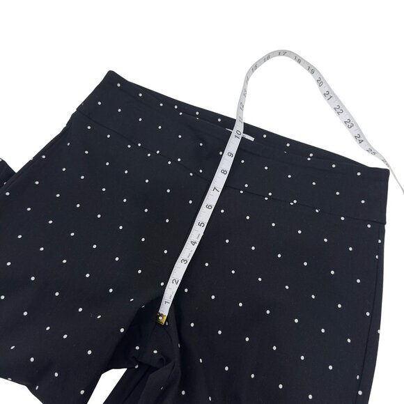 Crown & Ivy Womens 12P Petite Black Polka Dot Stretch Pants Pull On Slim Fit - Picture 7 of 12